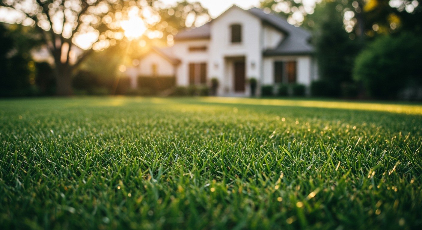 Green turf and curb appeal from lawn service near me in Novelty, OH